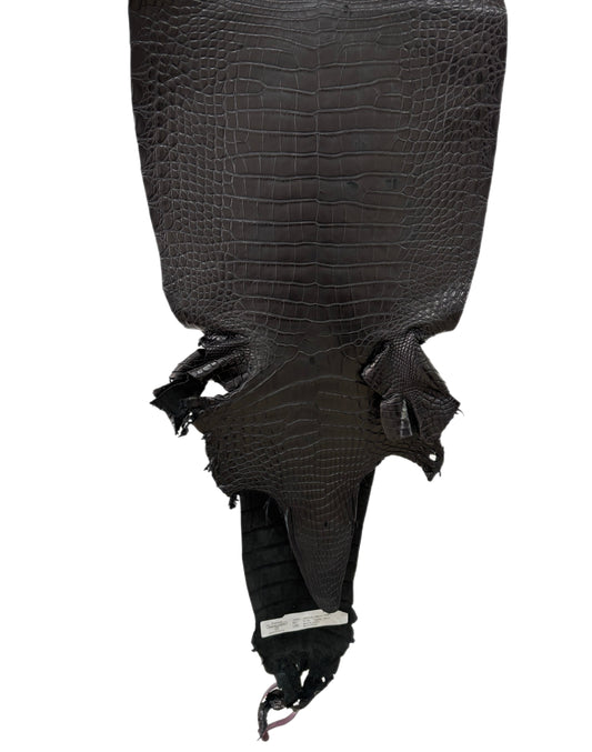 31 cm Grade 3/4 Black Matte Farm Raised American Alligator Leather - Tag: FL21-0024350