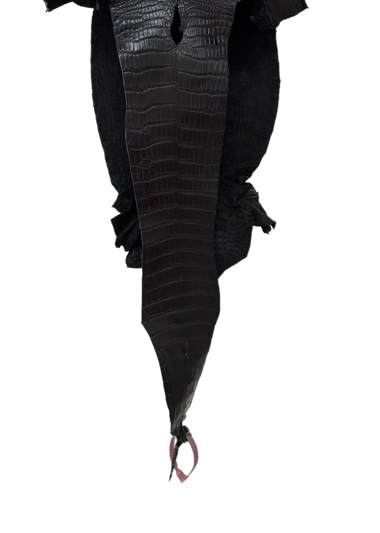 23 cm Grade 1/2 Black Matte Farm-Raised American Alligator Leather - Tag: LA24-0228912