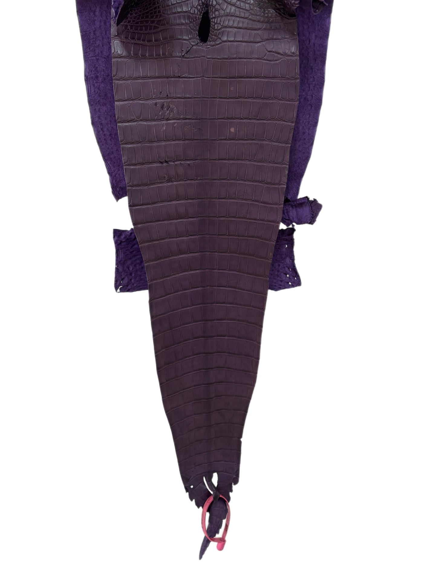 27 cm Grade 3/4 Aubergine Matte Farm-Raised American Alligator Leather - Tag: FL21-0023959