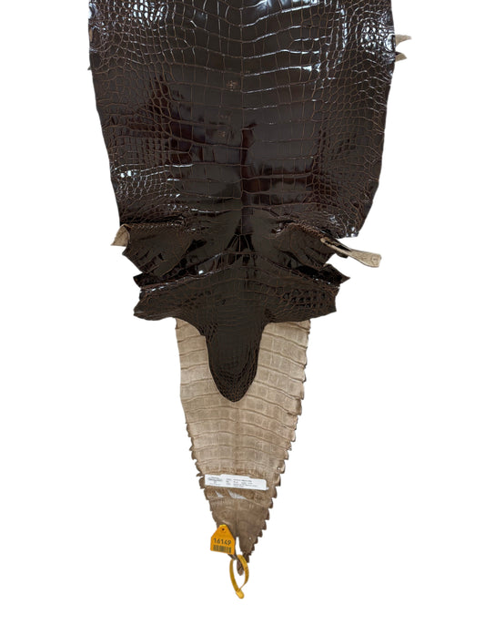 33 cm Grade 2/3 Sport Rust Brown Glazed Farm-Raised American Alligator Leather - Tag: GA13-0020930