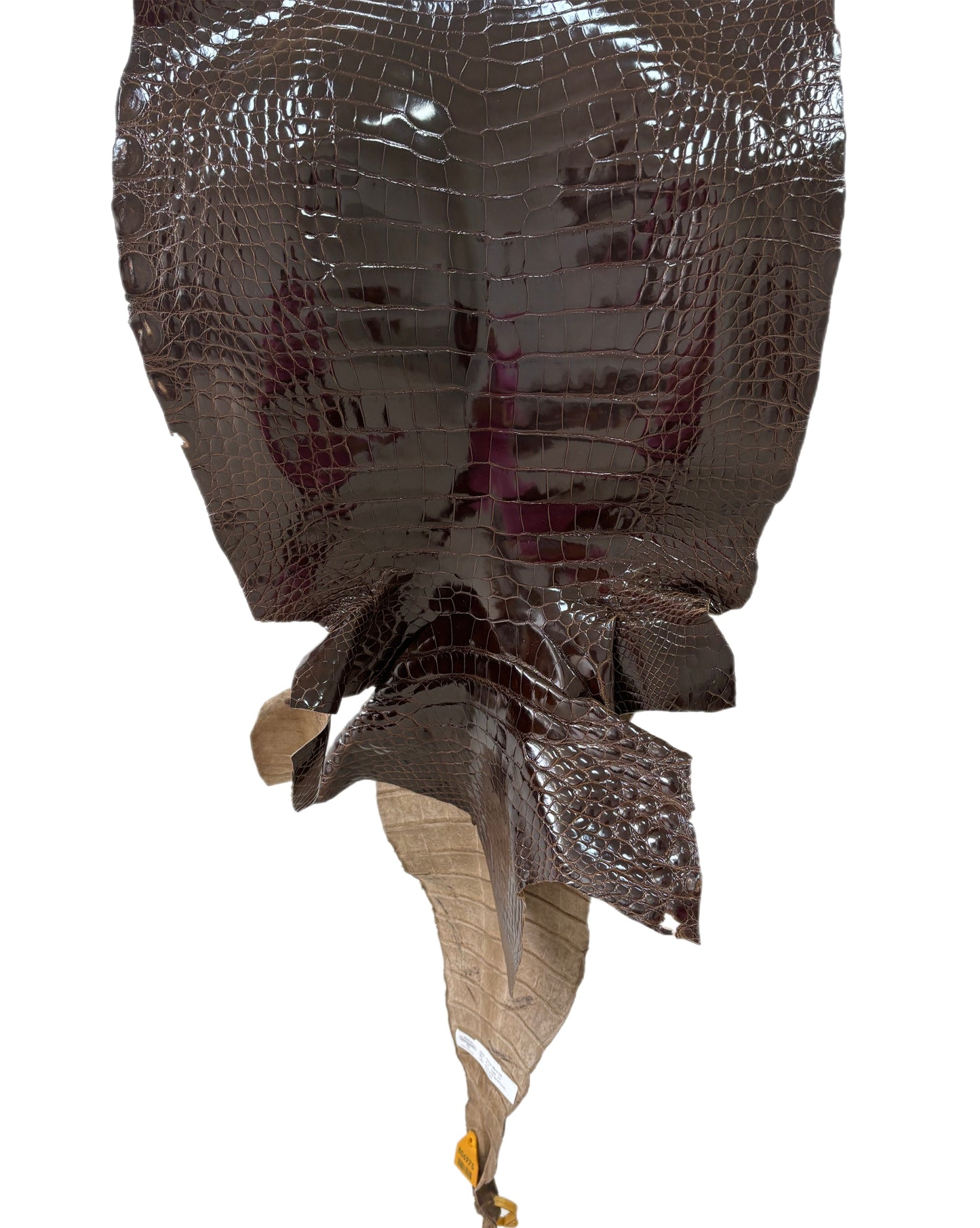 45 cm Grade 1/2 Sport Rust Brown Glazed Farm-Raised American Alligator Leather - Tag: LA14-0074006