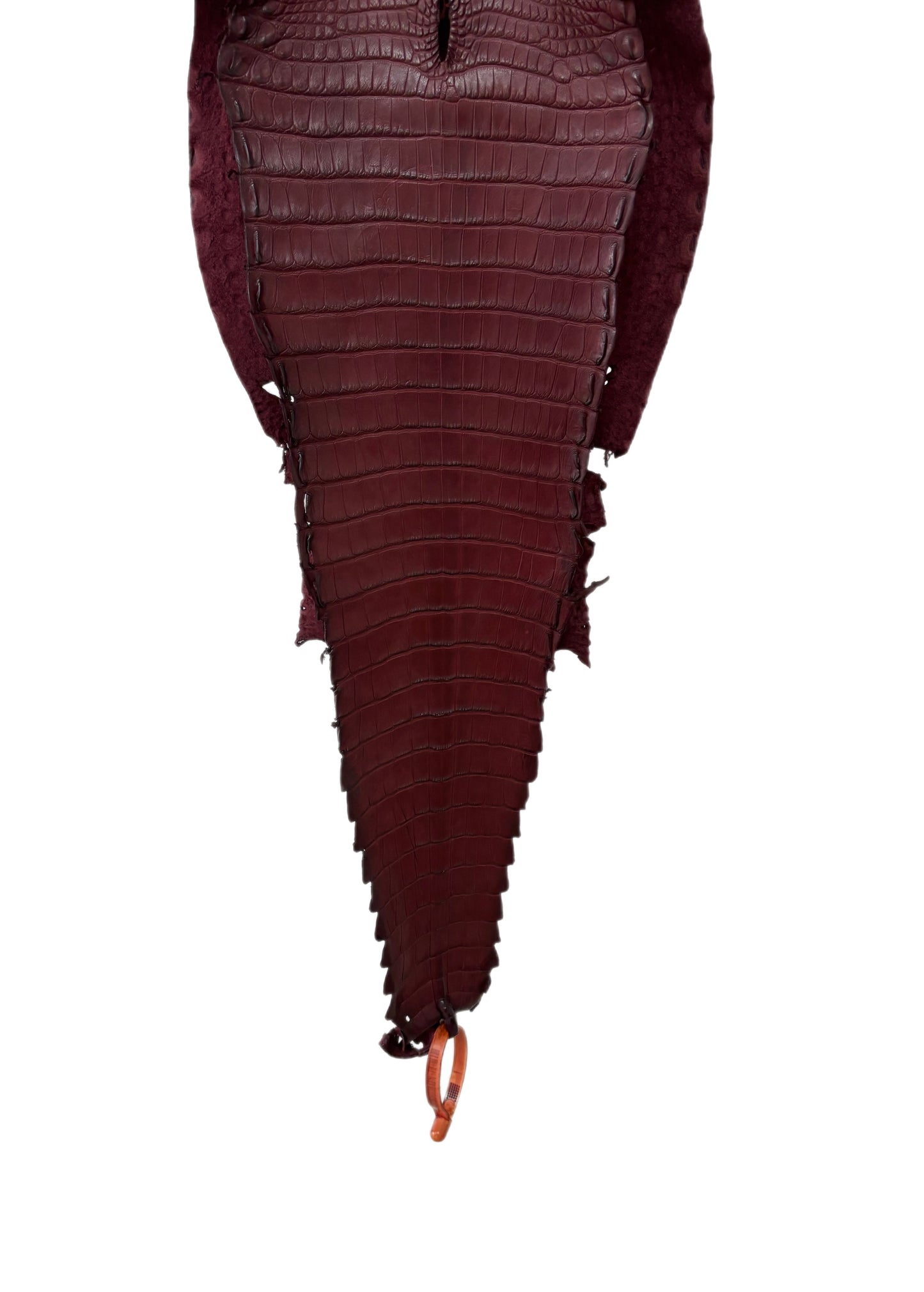 28 cm Grade 2/3 Bordeaux Matte Farm-Raised American Alligator Leather - Tag: FL22-0030370