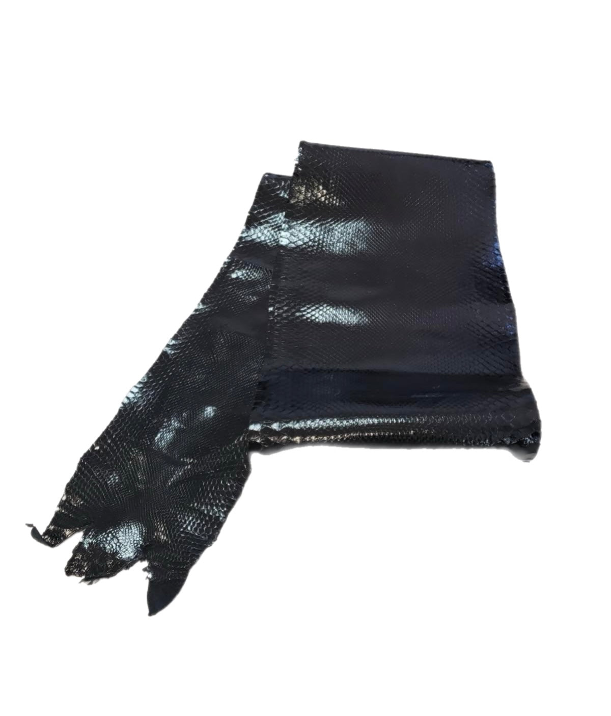 1.8 M Black Glazed Front Cut Python Leather