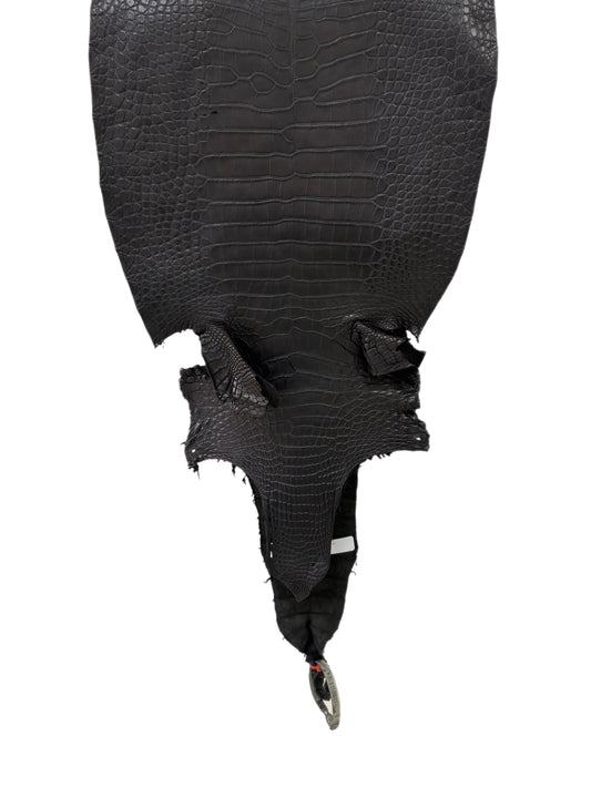 35 cm Grade 2/3 Black Matte Farm-Raised American Alligator Leather - Tag: LA23-0531626