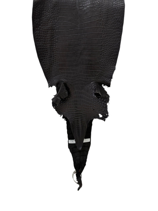 32 cm Grade 2/3 Black Matte Farm-Raised American Alligator Leather - Tag: LA23-0531581