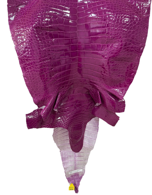 59 cm Grade 2/3 Magenta Glazed Farm Raised American Alligator Leather - Tag: FL14-0003684