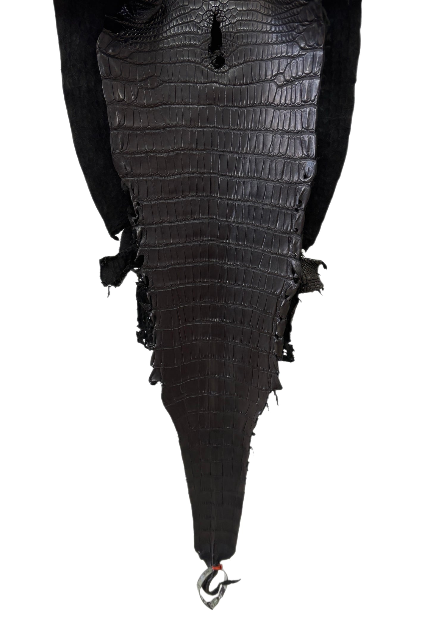 32 cm Grade 1/2 Black Matte Farm-Raised American Alligator Leather - Tag: LA23-0531321