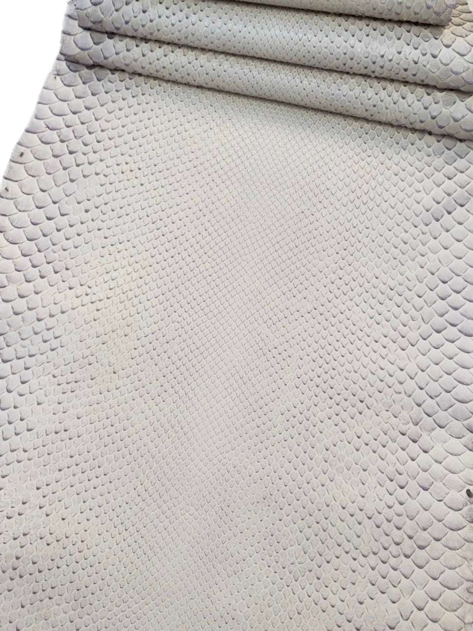 1.3 M Ivory Matte Front Cut Python Leather