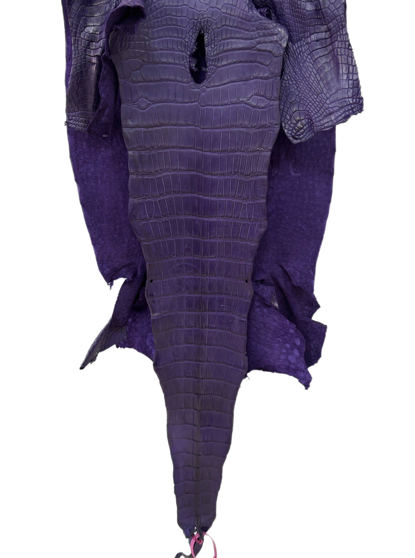 41 cm Grade 2/3 Violet Primavera Matte Wild American Alligator Leather - Tag: LA23-0019935