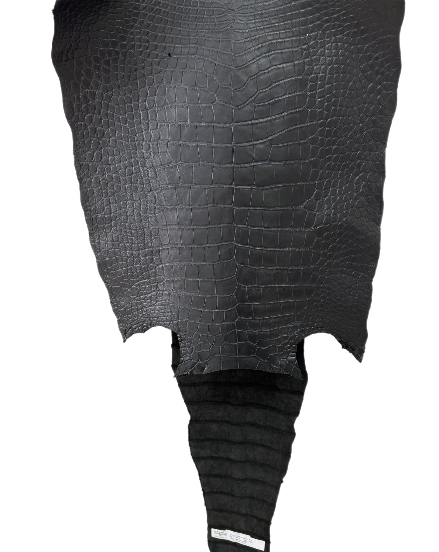 48 cm Grade 3/4 Black Matte Wild American Alligator Leather - Tag: LA22-0003959