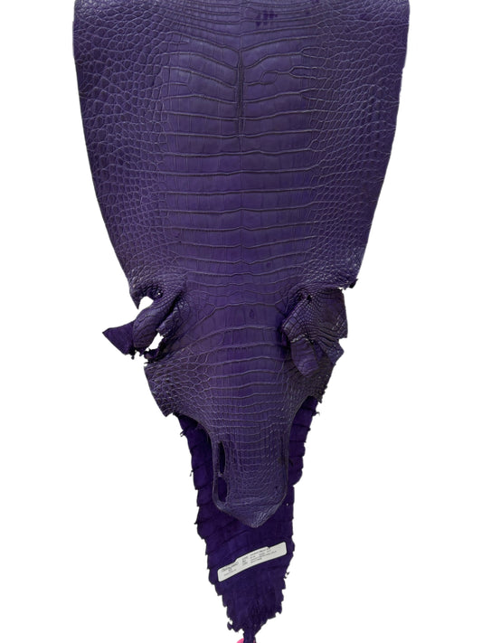 31 cm Grade 4/5 Violet Primavera Matte Farm-Raised American Alligator Leather - Tag: FL21-0024203