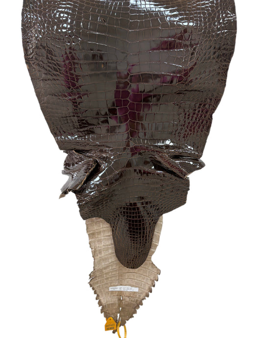49 cm Grade 2/3 Sport Rust Brown Glazed Farm-Raised American Alligator Leather - Tag: LA13-0059937