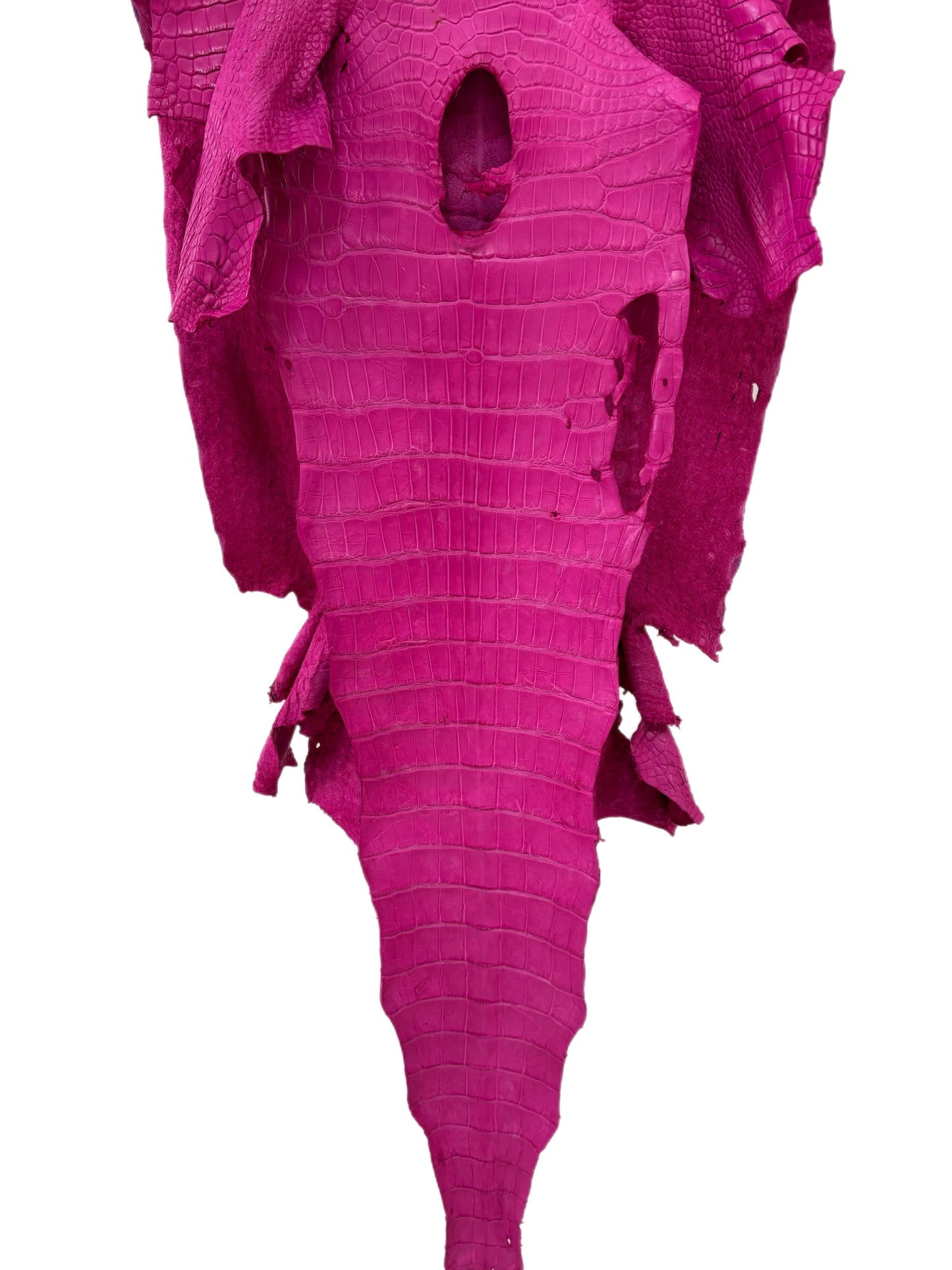48 cm Grade 3/4 Rosa Matte Wild American Alligator Leather - Tag: LA23-0005174