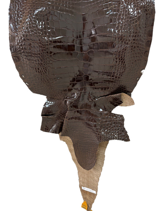 56 cm Grade 2/3 Sport Rust Brown Glazed Farm-Raised American Alligator Leather - Tag: LA14-0074042
