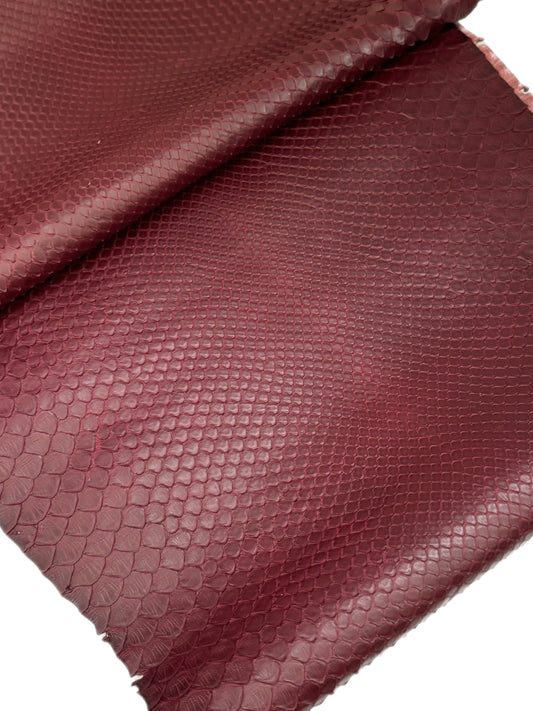 2.48 M Front Cut Burgundy Matte Python Leather