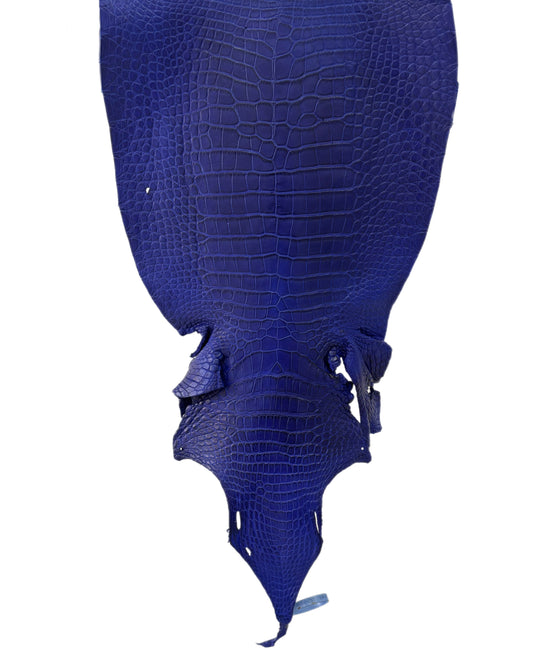 33 cm Grade 2/3 Cobalt Blue Matte Wild American Alligator Leather - Tag: LA23-0050105