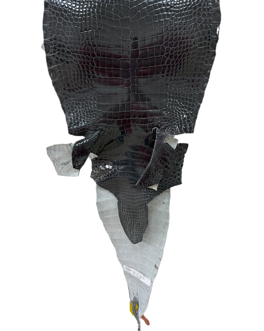34 cm Grade 2/3 Grey Glazed Farm-Raised American Alligator Leather - Tag: GA14-0021732