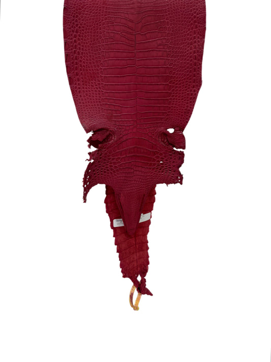 24 cm Grade 4/5 Scarlet Matte Farm-Raised American Alligator Leather - Tag: FL22-0030277