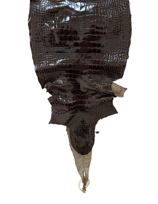 28 cm Grade 2/3 Sport Rust Brown Classic Wild American Alligator Leather - Tag: FL11-0029935