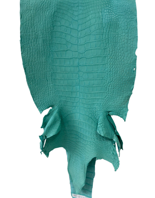 43 cm Grade 3/4 Seafoam Matte Wild American Alligator Leather - Tag: LA23-0001914