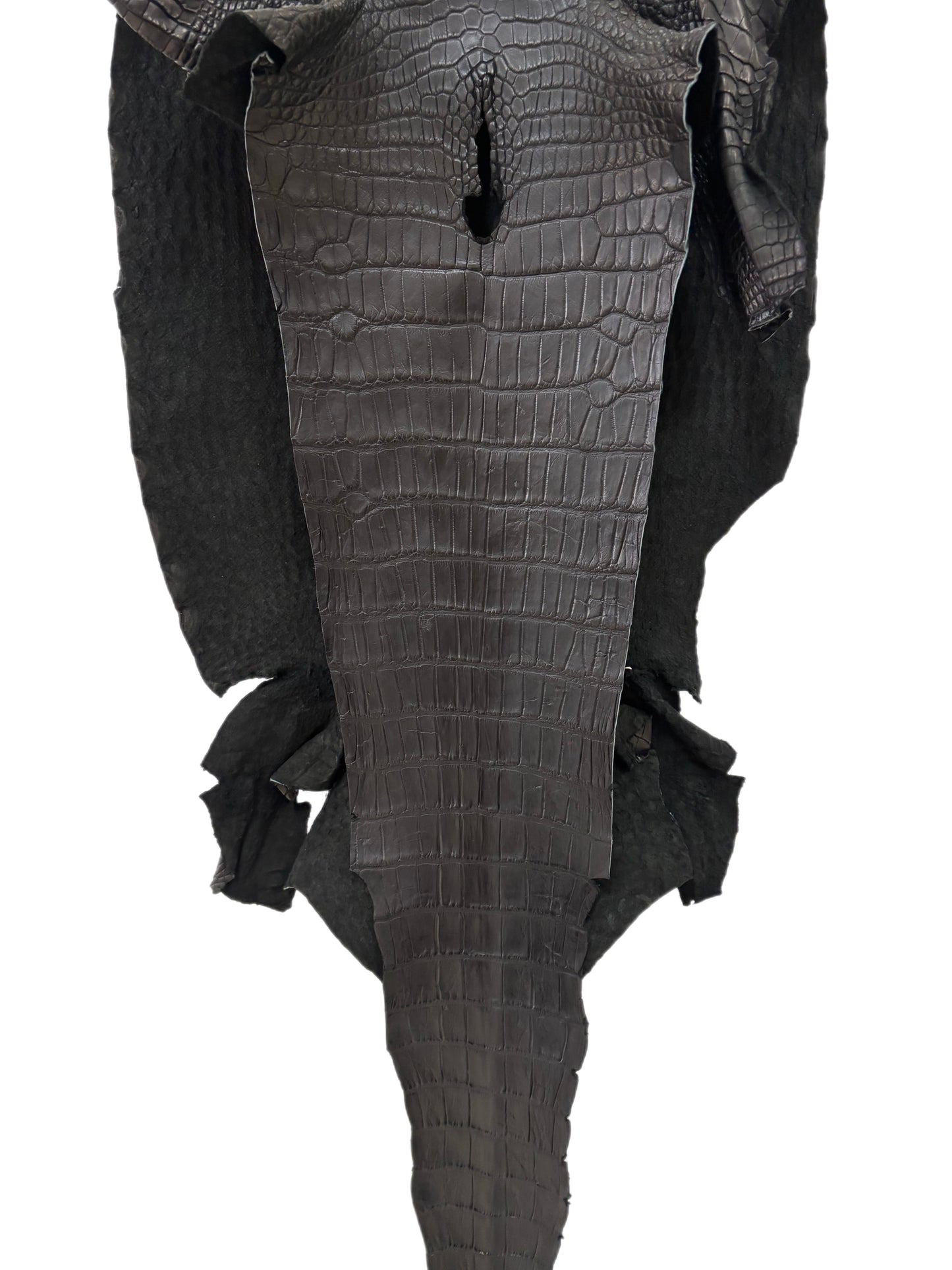 42 cm Grade 4/5 Black Matte Wild American Alligator Leather - Tag: LA23-0001374