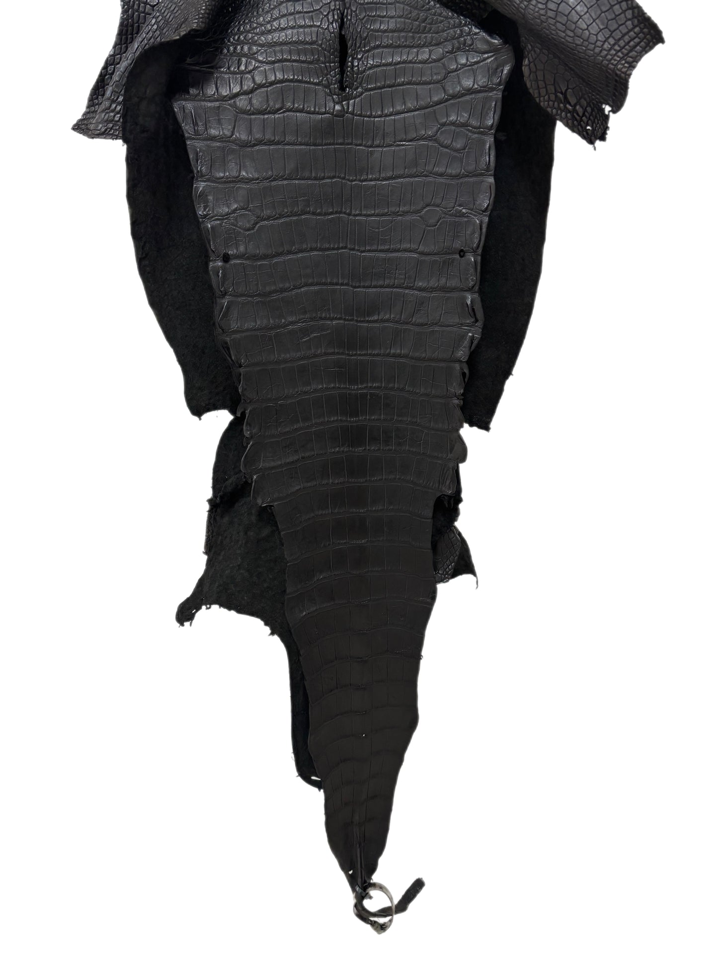 39 cm Grade 3/4 Black Matte Wild American Alligator Leather - Tag: LA23-0010671