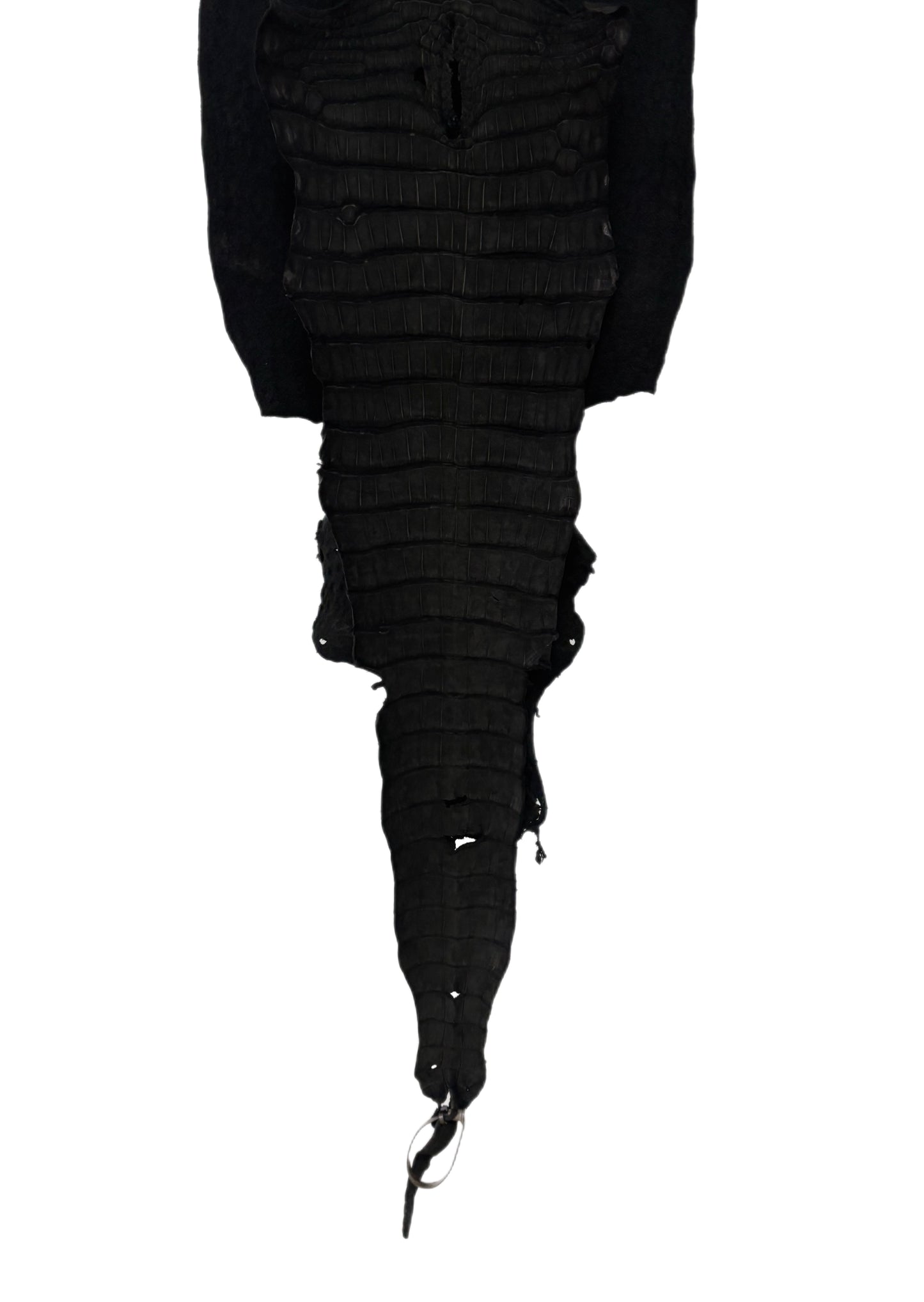 36 cm Grade 3/4 Black Nubuck Wild American Alligator Leather - Tag: LA23-0004429