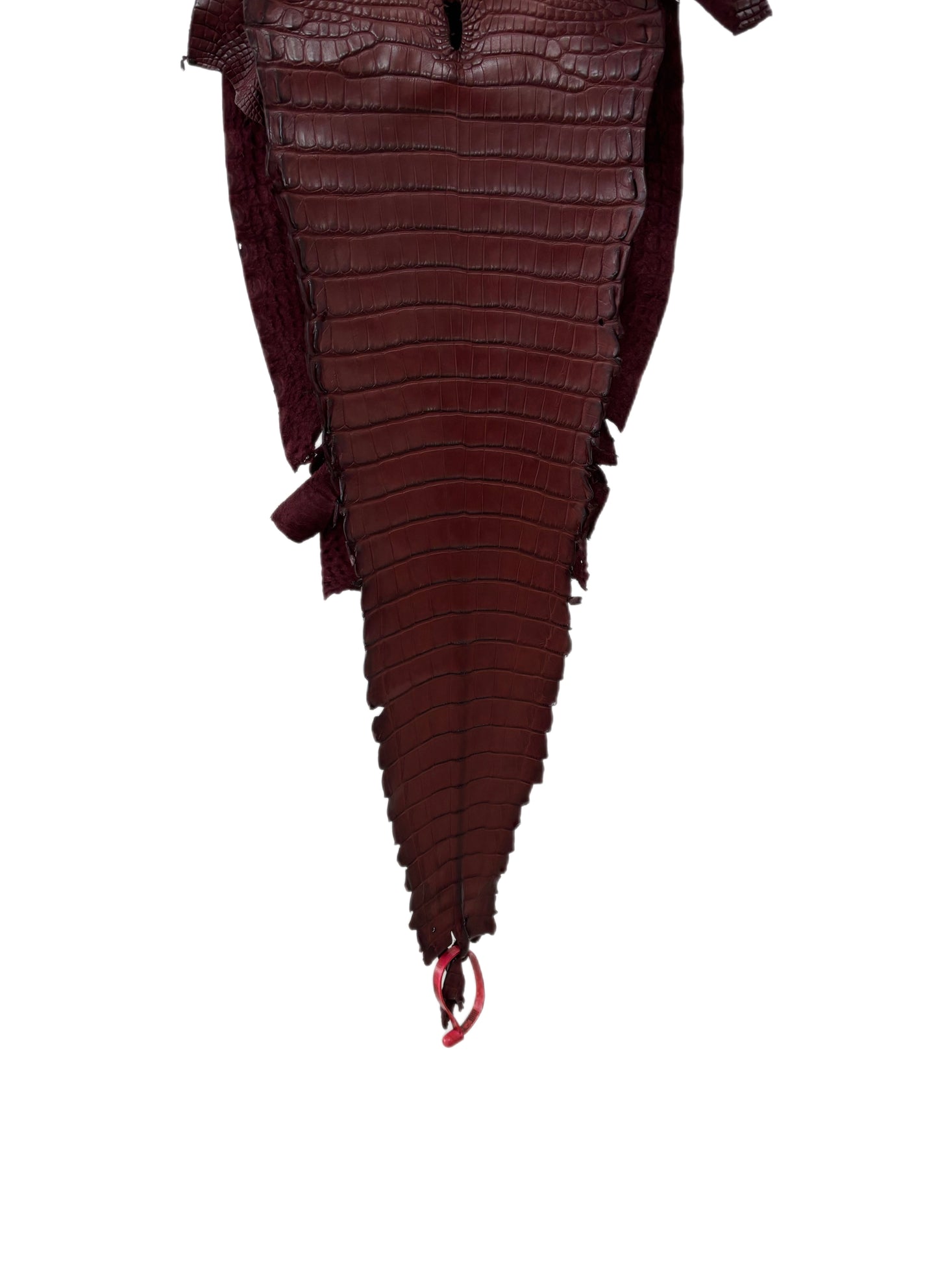 27 cm Grade 1 Bordeaux Matte Farm-Raised American Alligator Leather - Tag: FL21-0024013