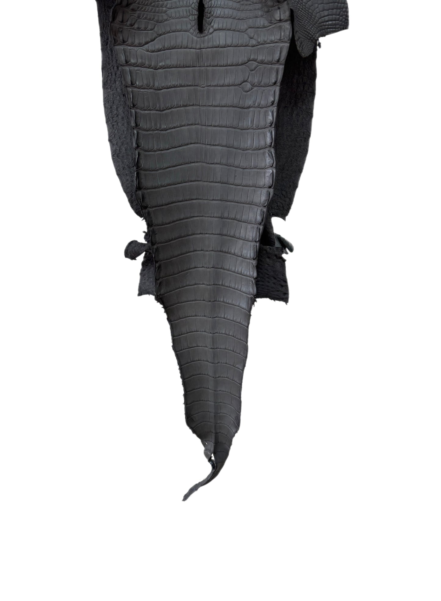 27 cm Grade 3/4 Serpentine Grey Matte Farm-Raised American Alligator Leather - Tag: LA17-0133993