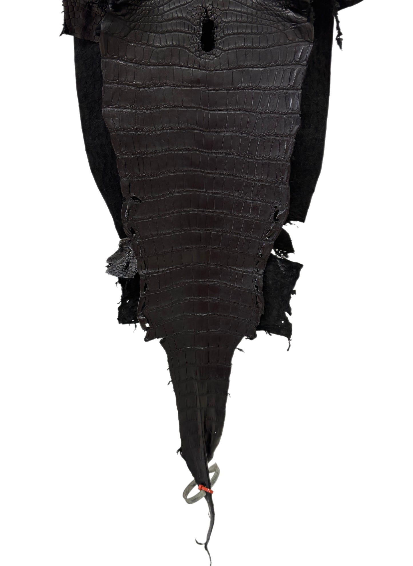 29 cm Grade 2/3 Black Matte Farm-Raised American Alligator Leather - Tag: LA23-0531596