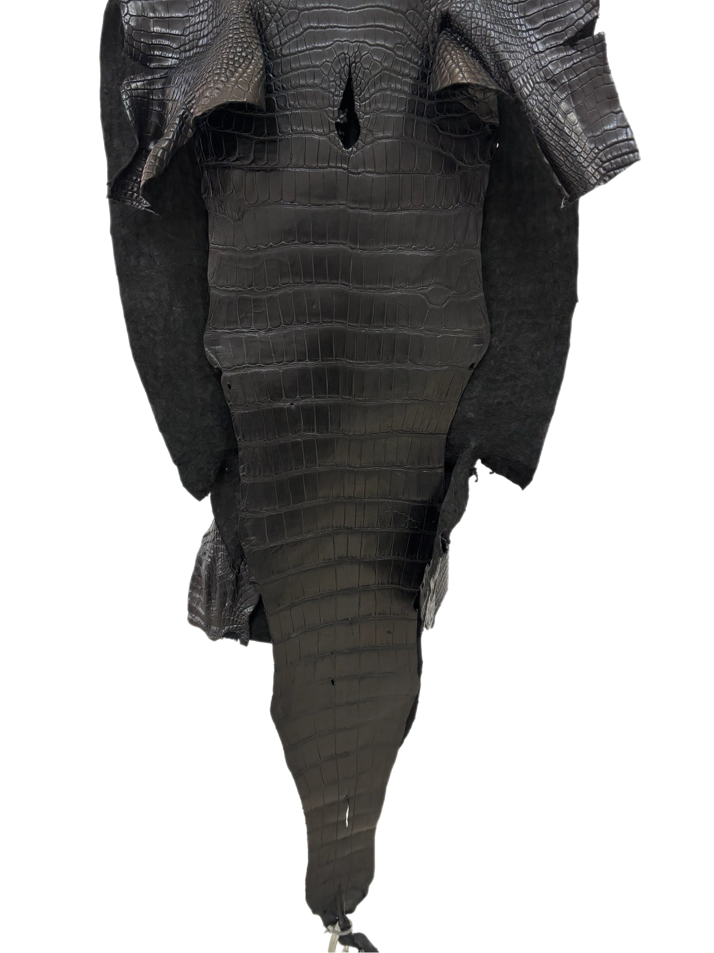 45 cm Grade 3/4 Black Matte Wild American Alligator Leather - Tag: LA23-0041175