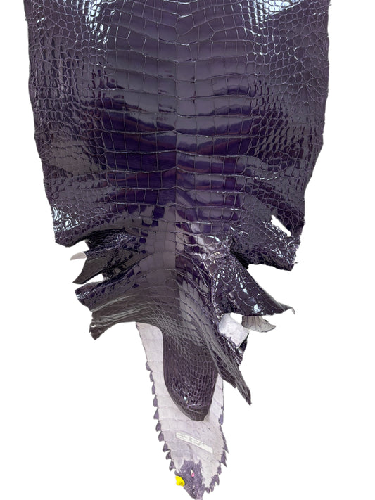 46 cm Grade 1/2 Viola Glazed Wild American Alligator Leather - Tag: FL14-0030055