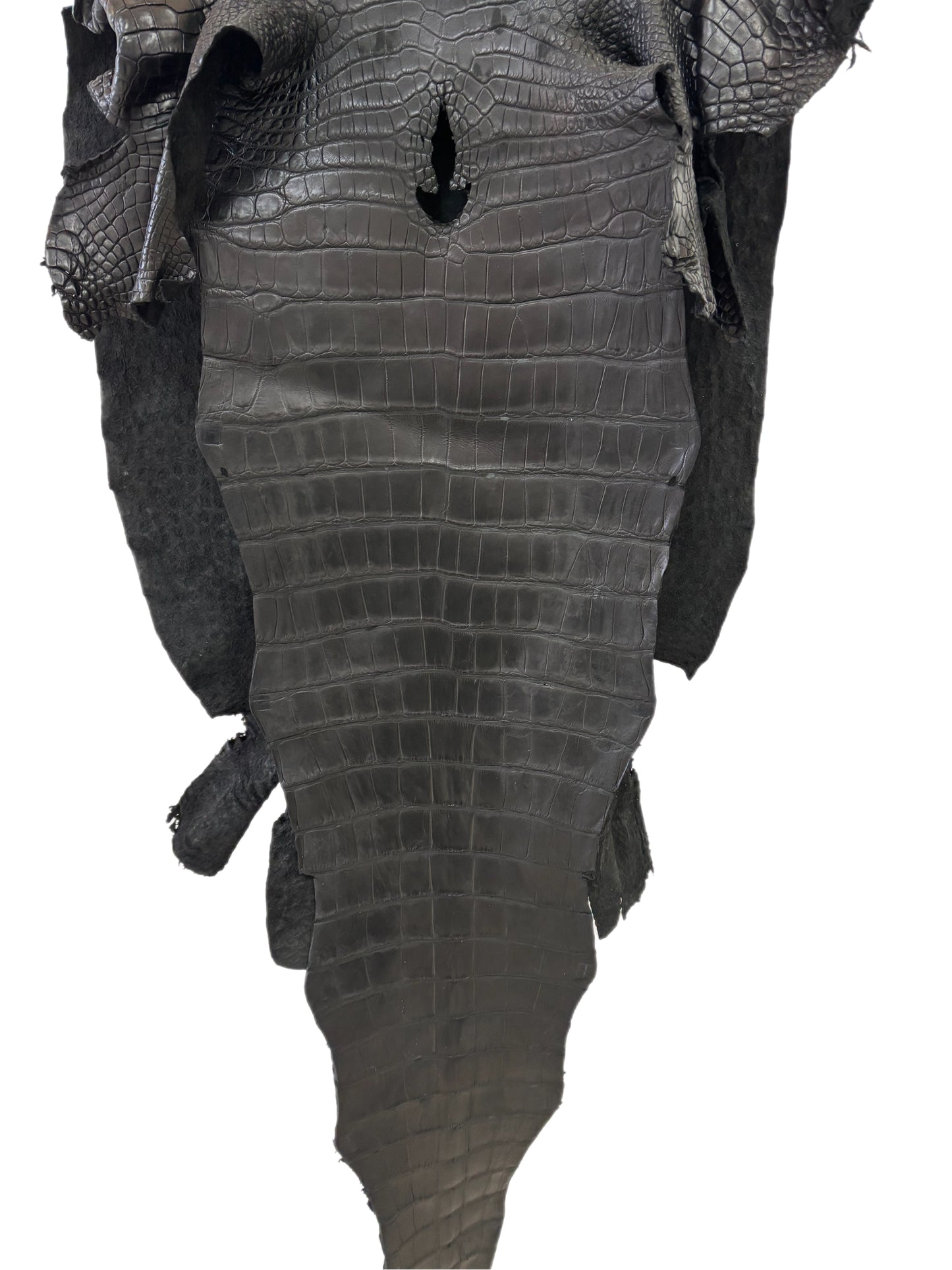 47 cm Grade 4/5 Black Matte Wild American Alligator Leather - Tag: LA24-0035945