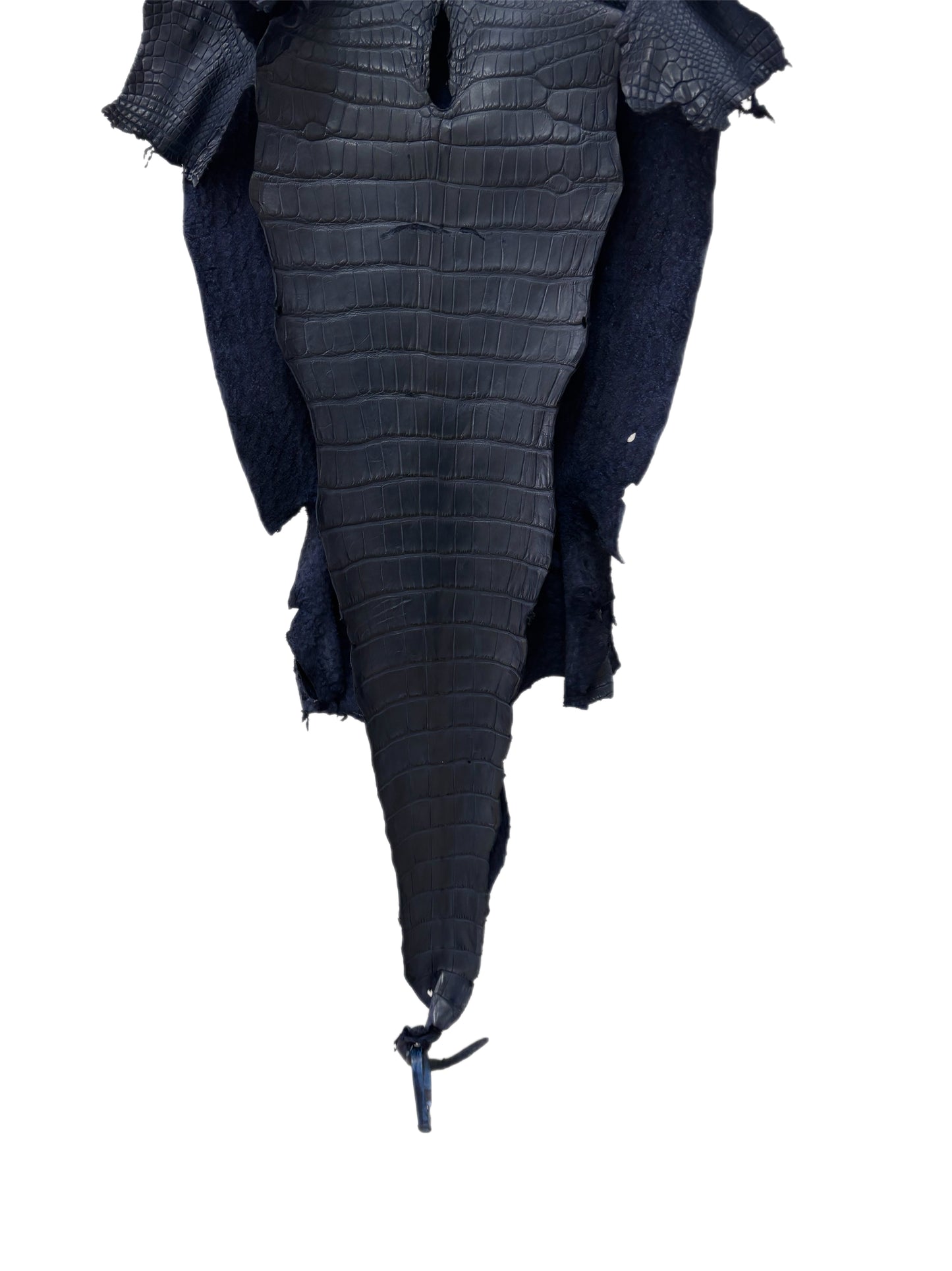 39 cm Grade 3/4 Navy Blue Matte Wild American Alligator Leather - Tag: LA23-0003034