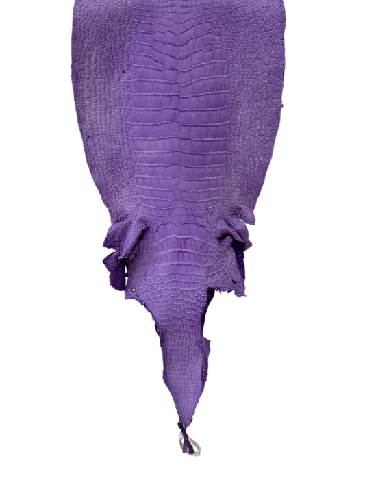 34 cm Grade 3/4 Lavender Jade Desert Wild American Alligator Leather - Tag: LA23-0002075