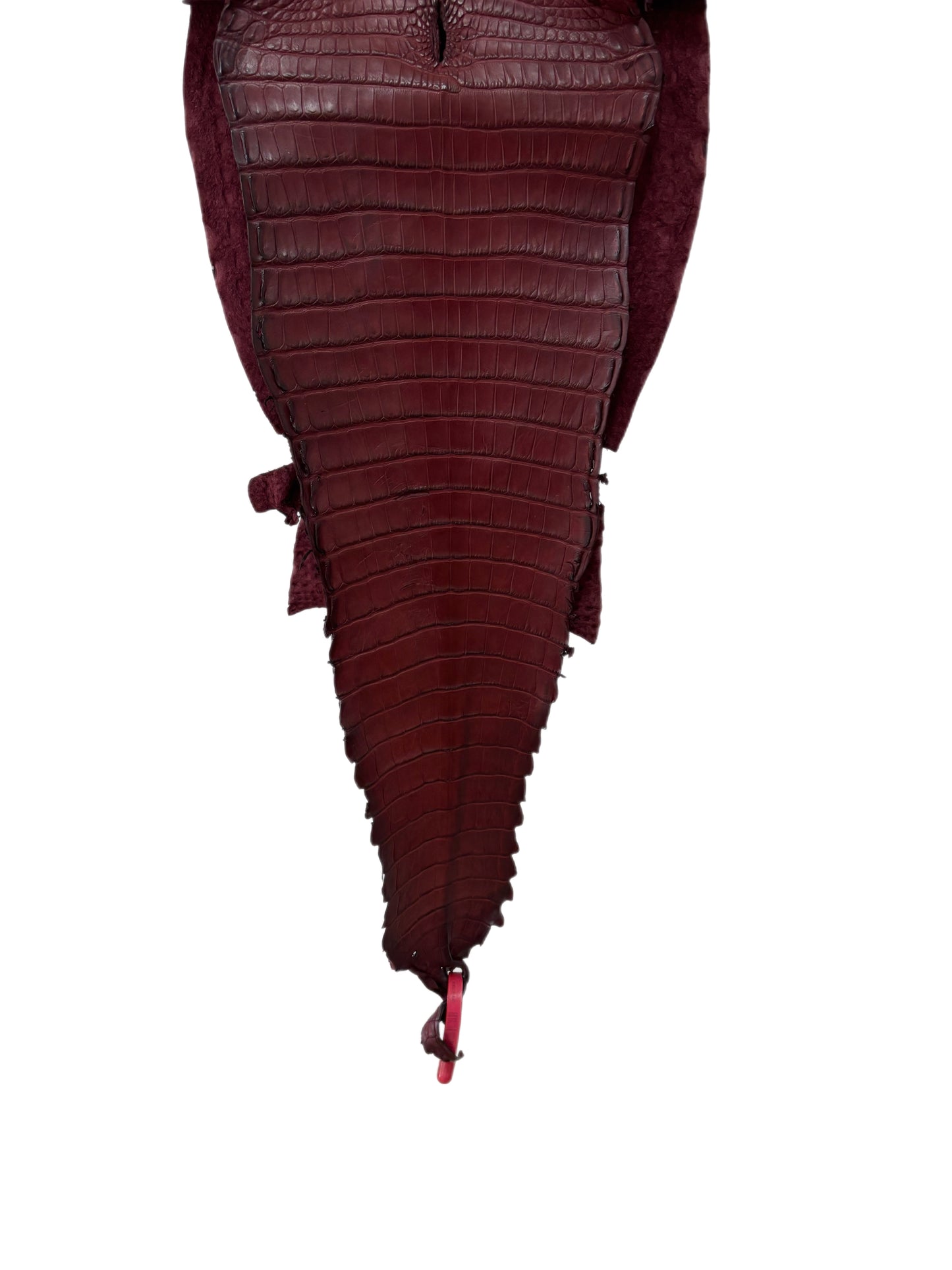 26 cm Grade 1/2 Bordeaux Matte Farm-Raised American Alligator Leather - Tag: FL21-0024587
