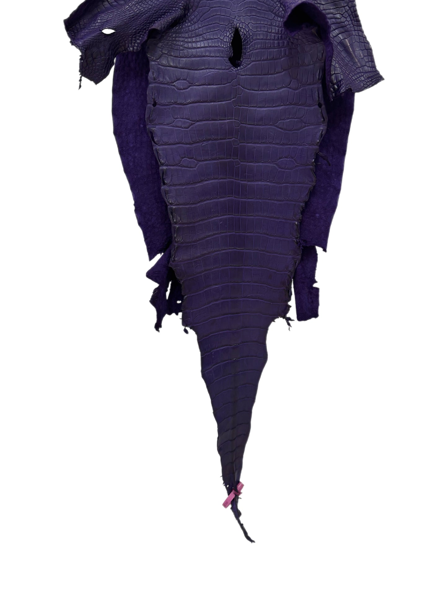 37 cm Grade 2/3 Violet Primavera Matte Wild American Alligator Leather - Tag: LA23-0001309