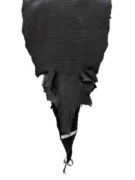 35 cm Grade 2/3 Black Matte Farm-Raised-Raised American Alligator Leather - Tag: LA23-0531323