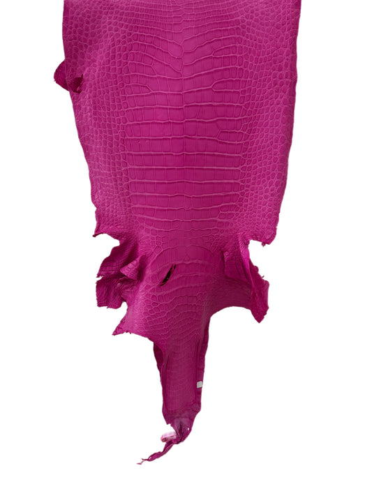 44 cm Grade 3/4 Rosa Matte Wild American Alligator Leather - Tag: LA23-0014479