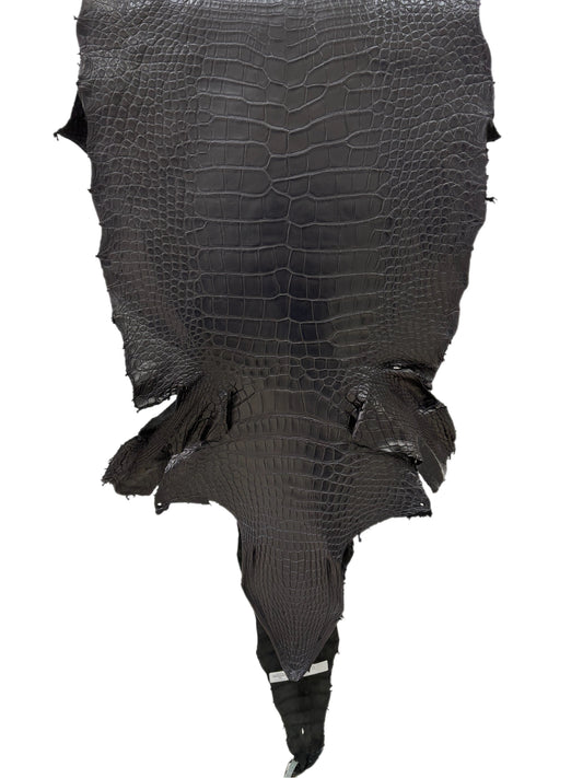 47 cm Grade 2/3 Black Matte Wild  American Alligator Leather - Tag: LA23-0021382