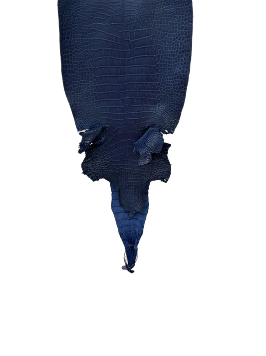 27 cm Grade 2/3 Admiral Blue Matte Farm-Raised American Alligator Leather - Tag: LA21-0328773