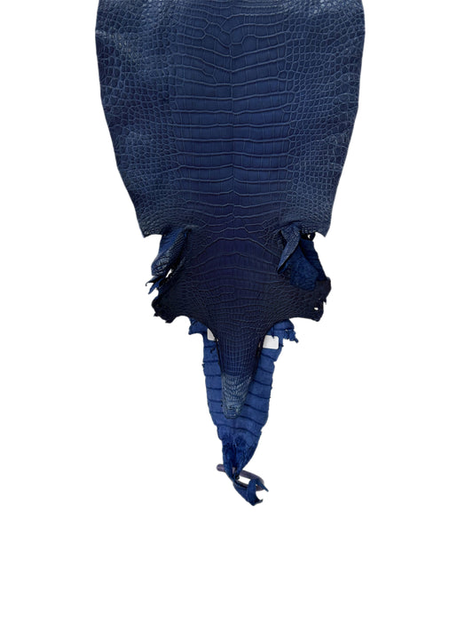 28 cm Grade 2/3 Admiral Blue Matte Farm-Raised American Alligator Leather - Tag: LA21-0308119