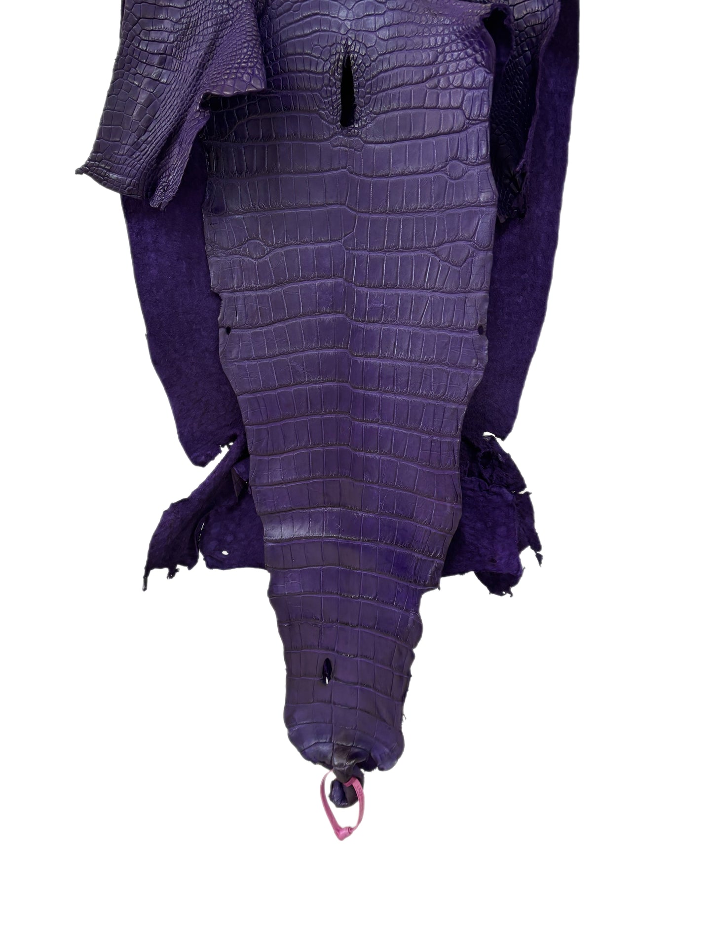 40 cm Grade 2/3 Violet Primavera Matte Wild American Alligator Leather - Tag: LA23-0003012