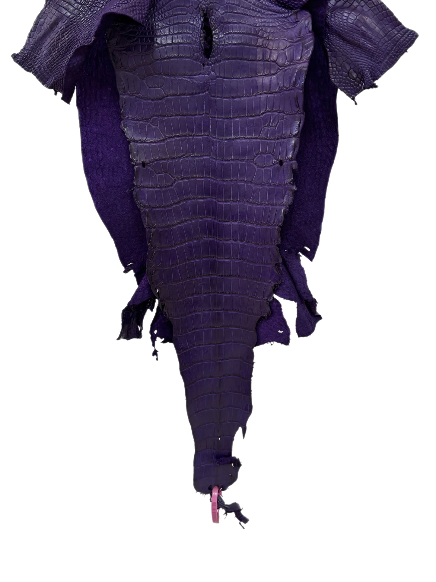 35 cm Grade 1/2 Violet Primavera Matte Wild American Alligator Leather - Tag: LA23-0048140