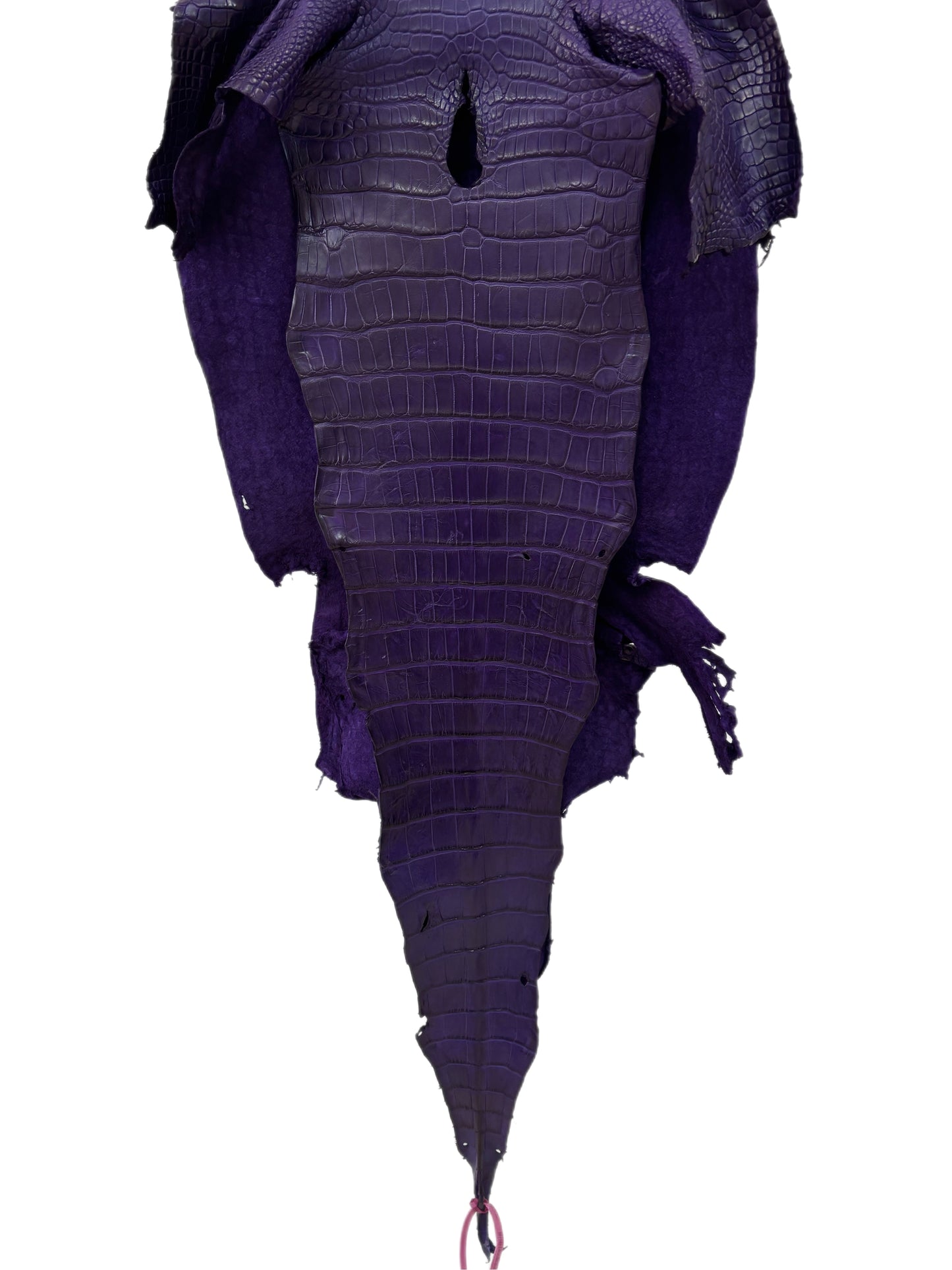 40 cm Grade 2/3 Violet Primavera Matte Wild American Alligator Leather - Tag: LA23-0024225