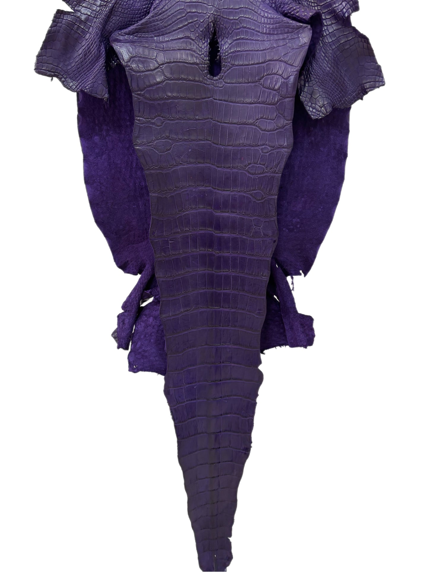 43 cm Grade 2/3 Violet Primavera Matte Wild American Alligator Leather - Tag: LA23-0007225