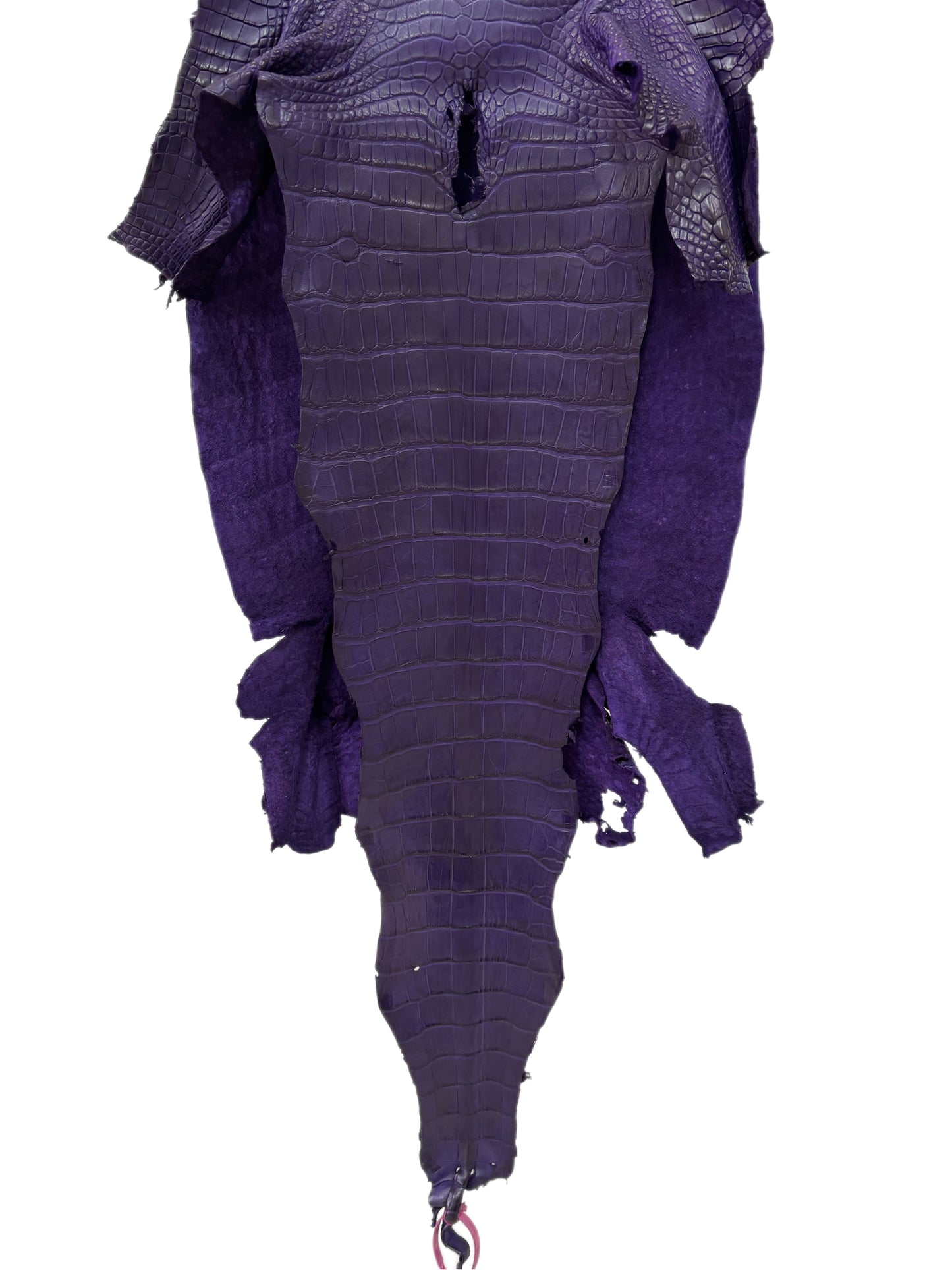 42 cm Grade 2/3 Violet Primavera Matte Wild American Alligator Leather - Tag: LA23-0005252