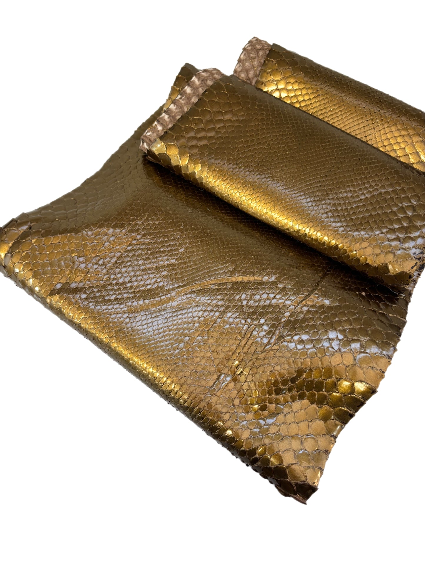 3.6 M Front Cut Gold Python Leather