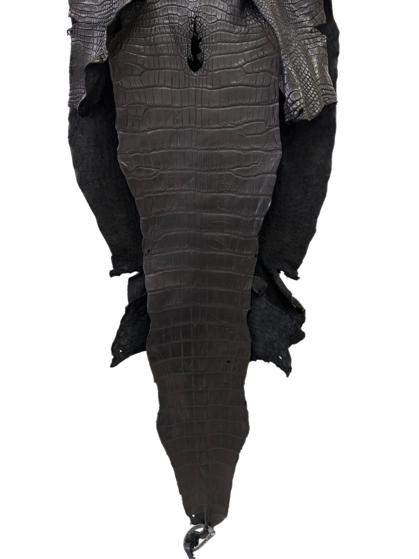 43 cm Grade 2/3 Black Matte Wild American Alligator Leather - Tag: LA23-0025022