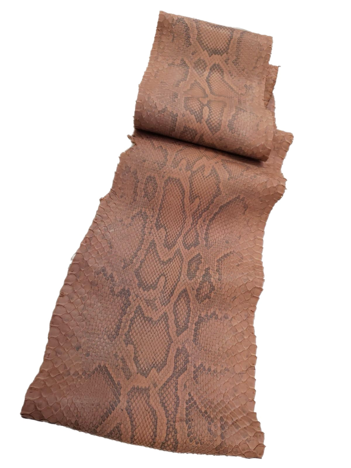 2 M Front Cut Clay Matte Python Leather with Natural Markings